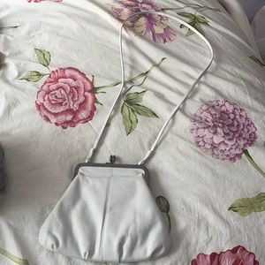 Small white leather dress purse vintage